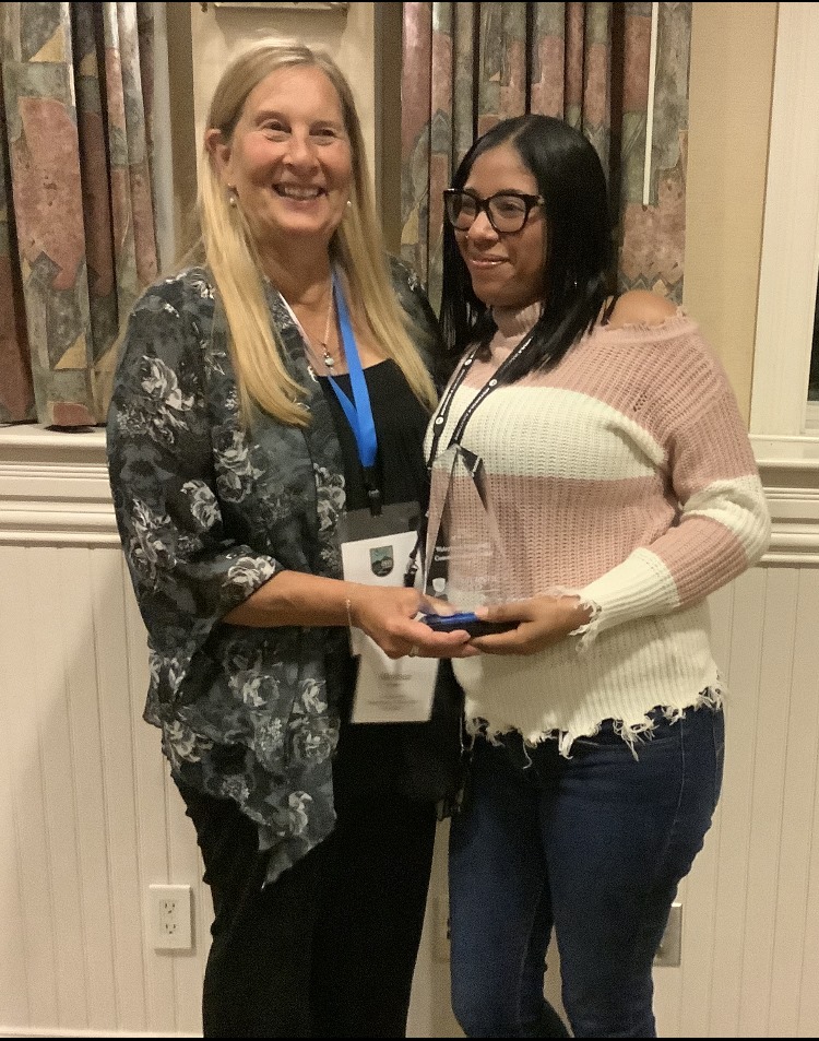 WPD Dispatchers Bessette (left) and Bostick (right) being honored as the 2021 Public Safety Communications Team of the year award by the Association of Public-Safety Communications Officials Atlantic Chapter.